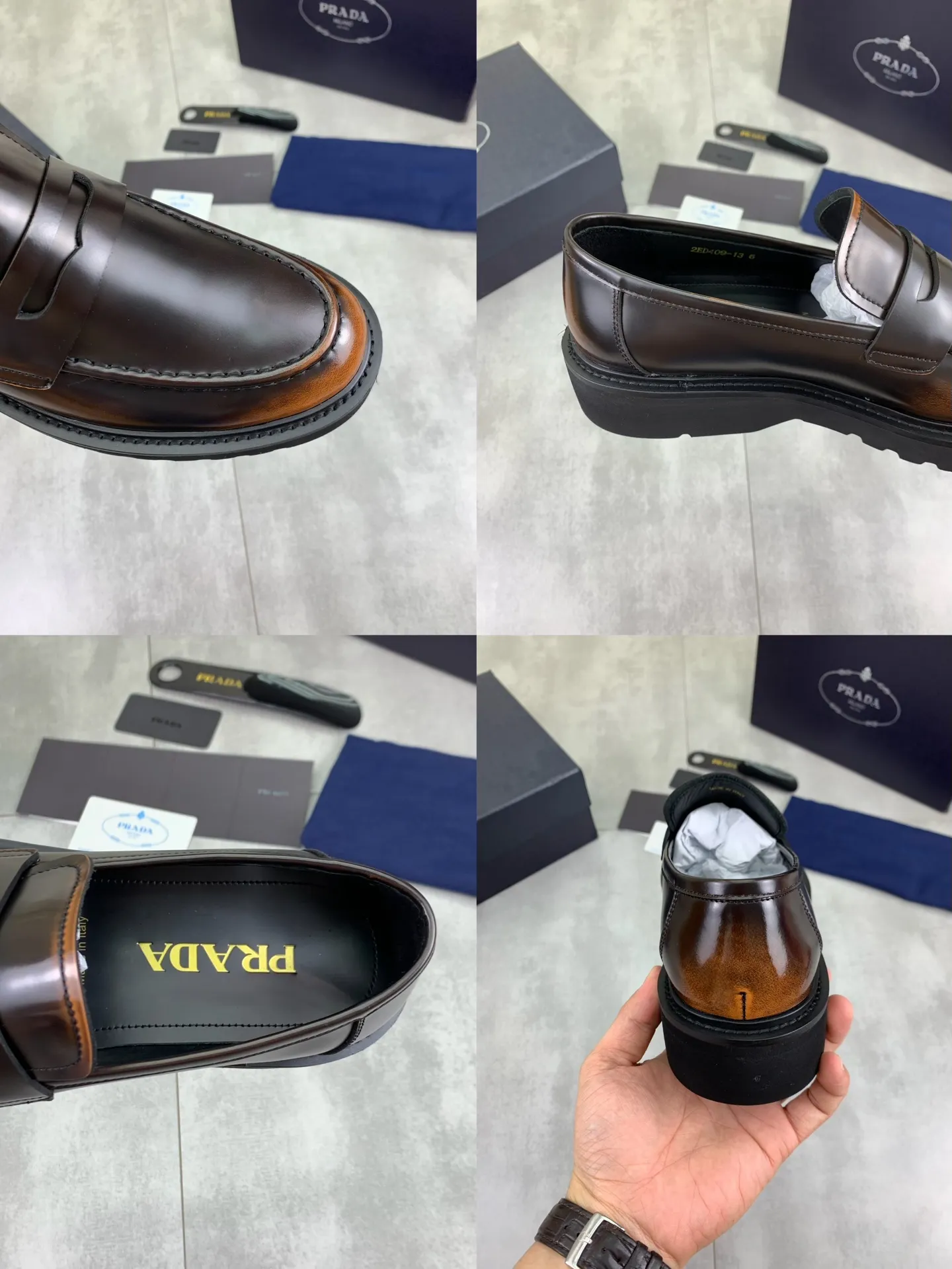 Factory price P880💰Original quality, top version🔱 ＰＲＡＤＡPrada. Men’s business casual leather shoes, top quality products. 1:1 shipment⬆️Luxurious and noble👞All imported original color-brushed edge beads, just to create a more comfortable wearing experience. Upper: Original comfortable open-edge bead rubbed color calfskin➕Top imported water-dyed full cow lining, original high-end lightweight and comfortable TPU foam combination bottom✔️Code number: 39-44 (38 45) 46 47 can be customized)